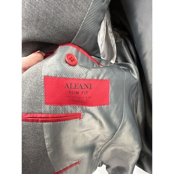 Alfani Jacket Slim Fit 36 S Gray Two Button Sport Leisure Jacket Lined Versatile - Picture 12 of 16